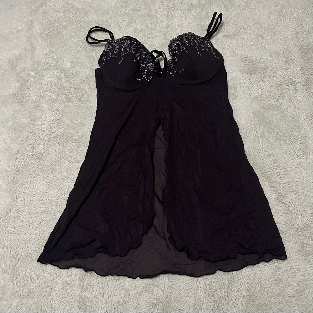 Purple Babydoll Lingerie Slip